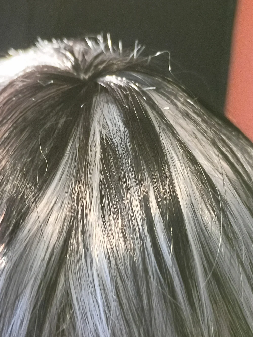 Short Layered Women's Wig in White with Black Stripes